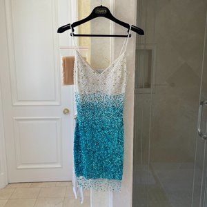 Musani White & Blue Couture Dress